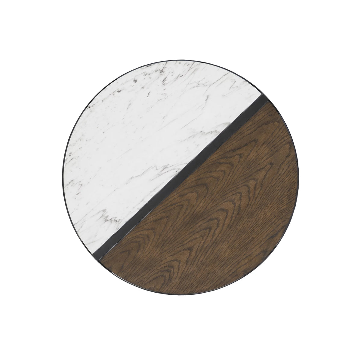 Round Mid-Century Coffee Table with Hairpin Legs, Walnut D16842