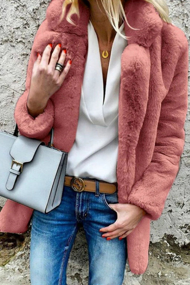 Solid Mandarin Collar Outerwear C4262
