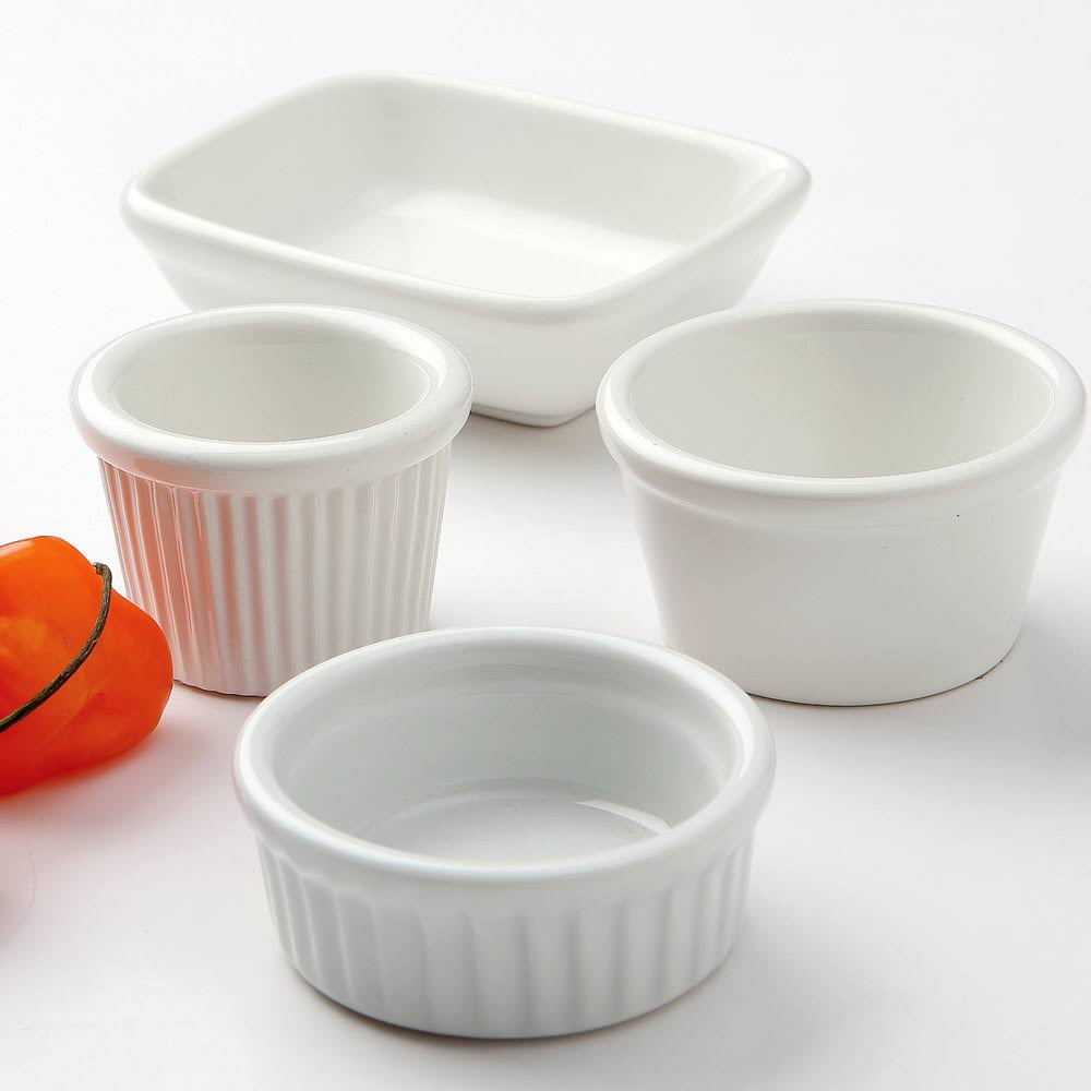 White Rectangular Sauce Dish 4oz T898