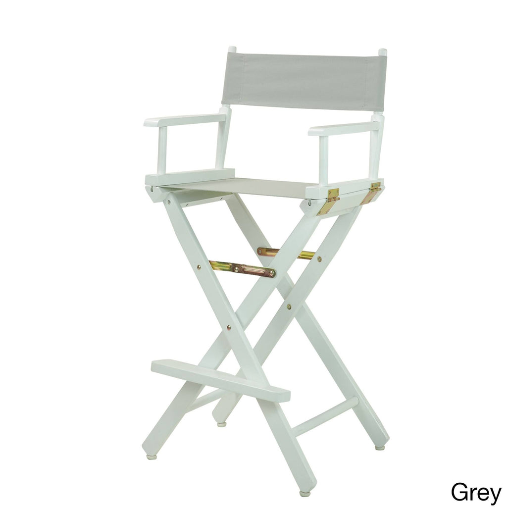 White Frame Gray Canvas Director's Chair K34620