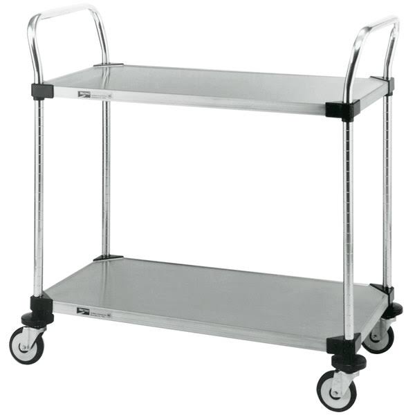 Standard Duty Utility Cart, 2 Solid Shelves, Open Base N947371