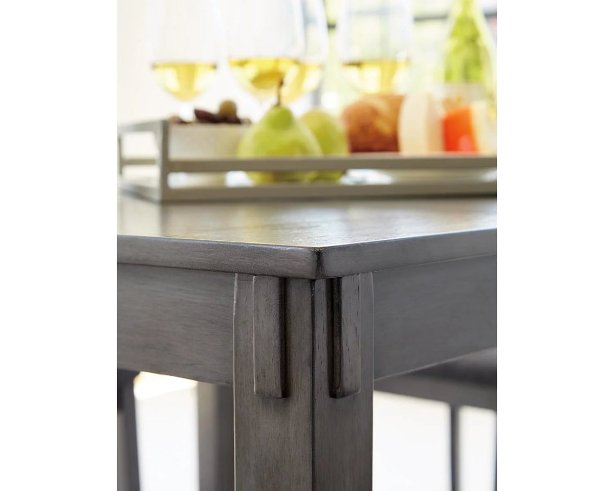 Counter Height Dining Table and Bar Stools Set of 5 Gray A398