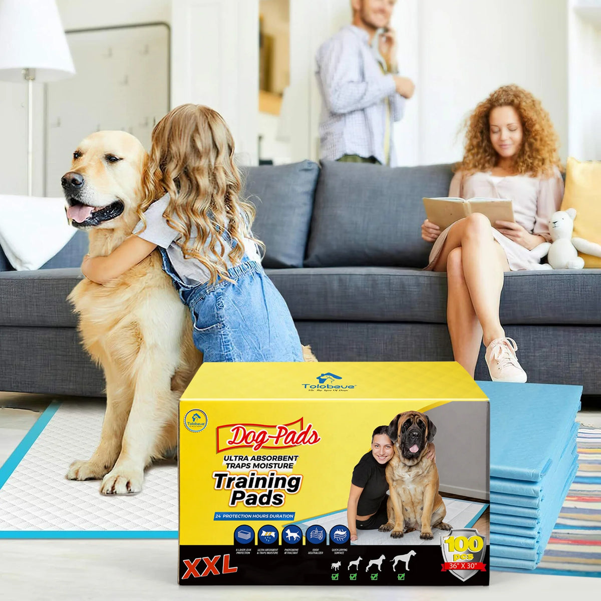 XXL Absorbent Dog Training Pads, 30x36 inch, 100 Count H977199