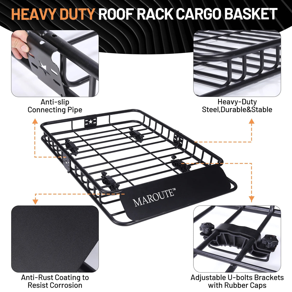 Roof Rack Carrier Basket Universal 51" X 36" X 5" Rooftop Cargo Carrier Basket I192