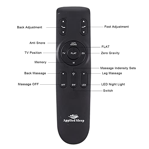 Full Adjustable Bed Frame with Back Massage and Wireless Remote C1870