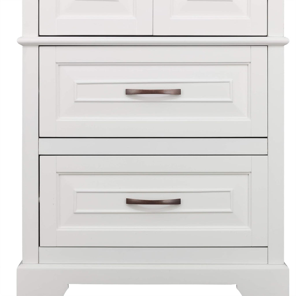 White Bathroom Storage Linen Cabinet Q5636