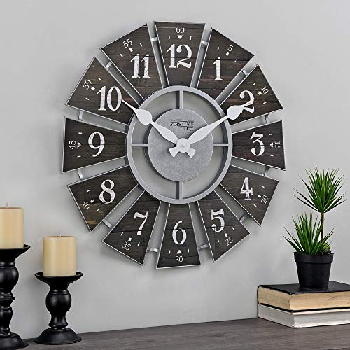 Brown Numeral Windmill Wall Clock, 24 Inches H5710