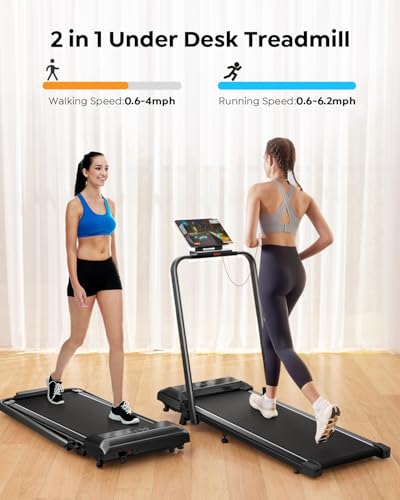 2 in 1 Foldable Under Desk Treadmill with Incline G214256
