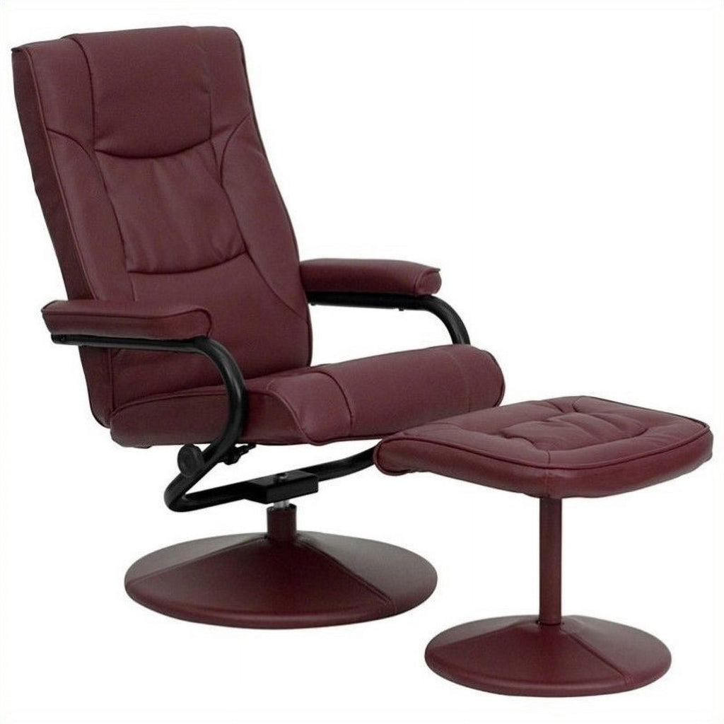 Burgundy Recliner and Ottoman Q901687
