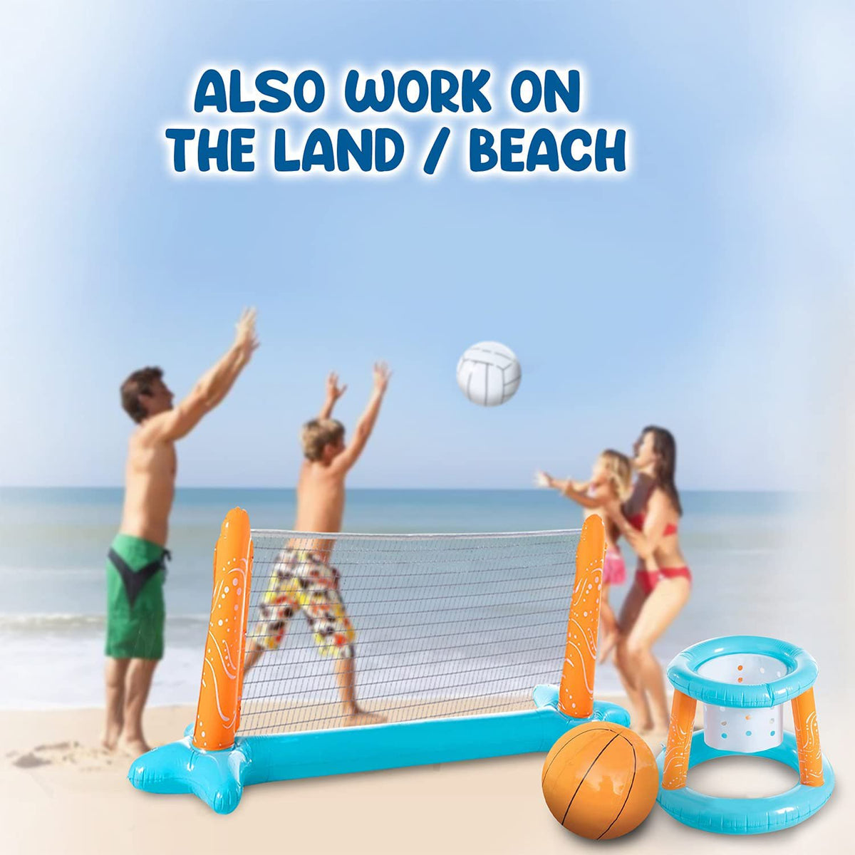 Inflatable Pool Float Set with Volleyball Net G29257