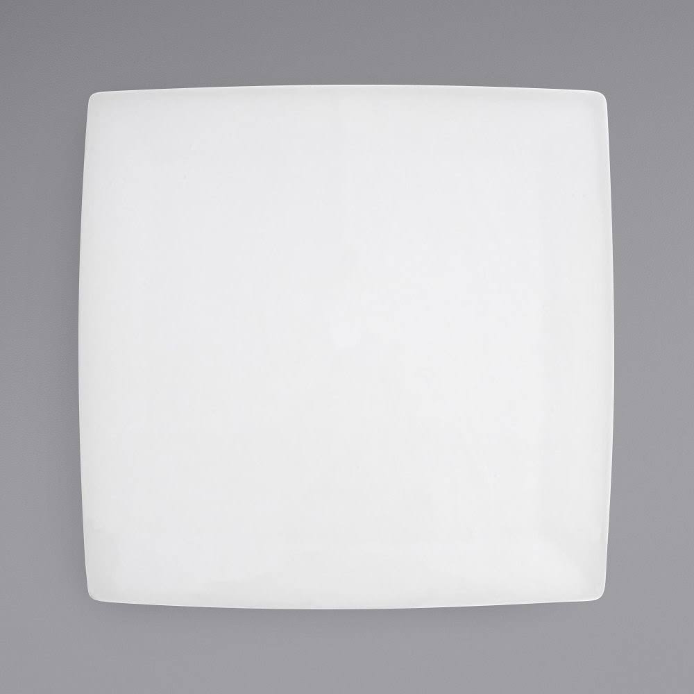 White Square Porcelain Flat Plate - 4/Case R604
