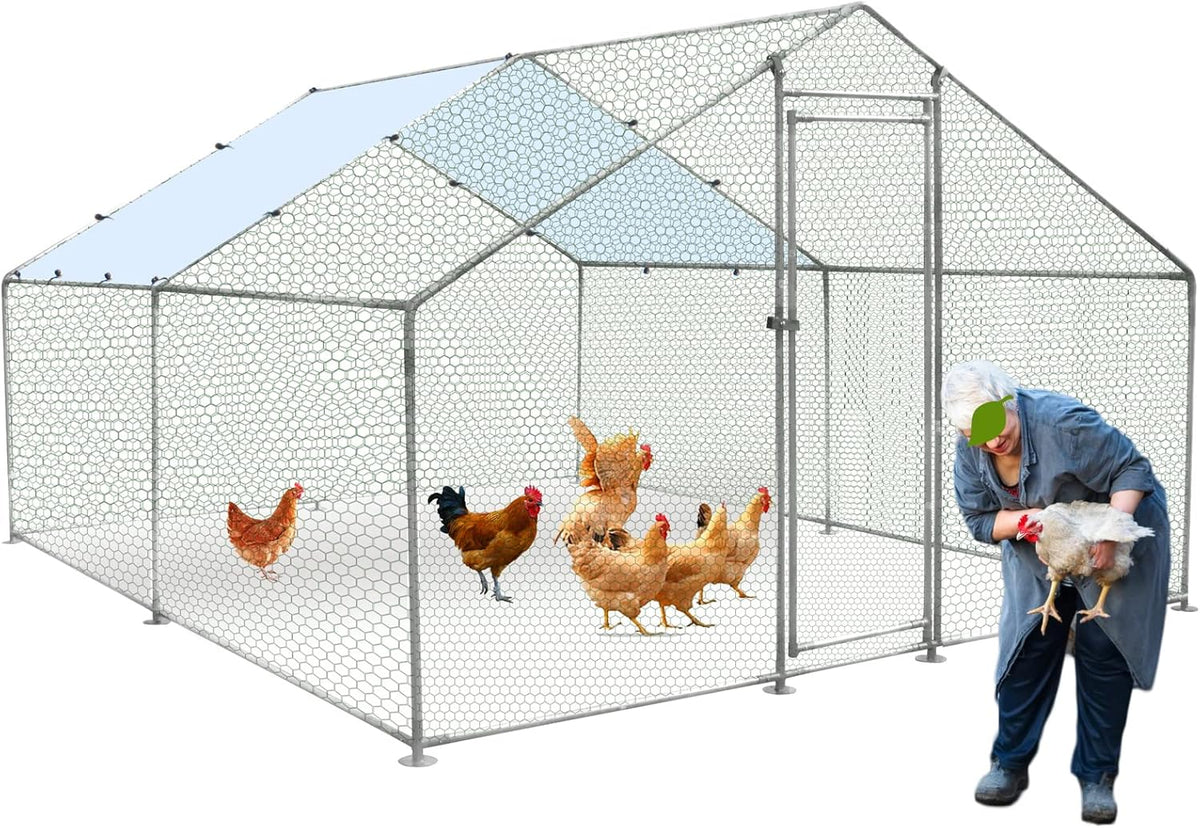 Extra Large Metal Chicken Coop with Cover Y2998