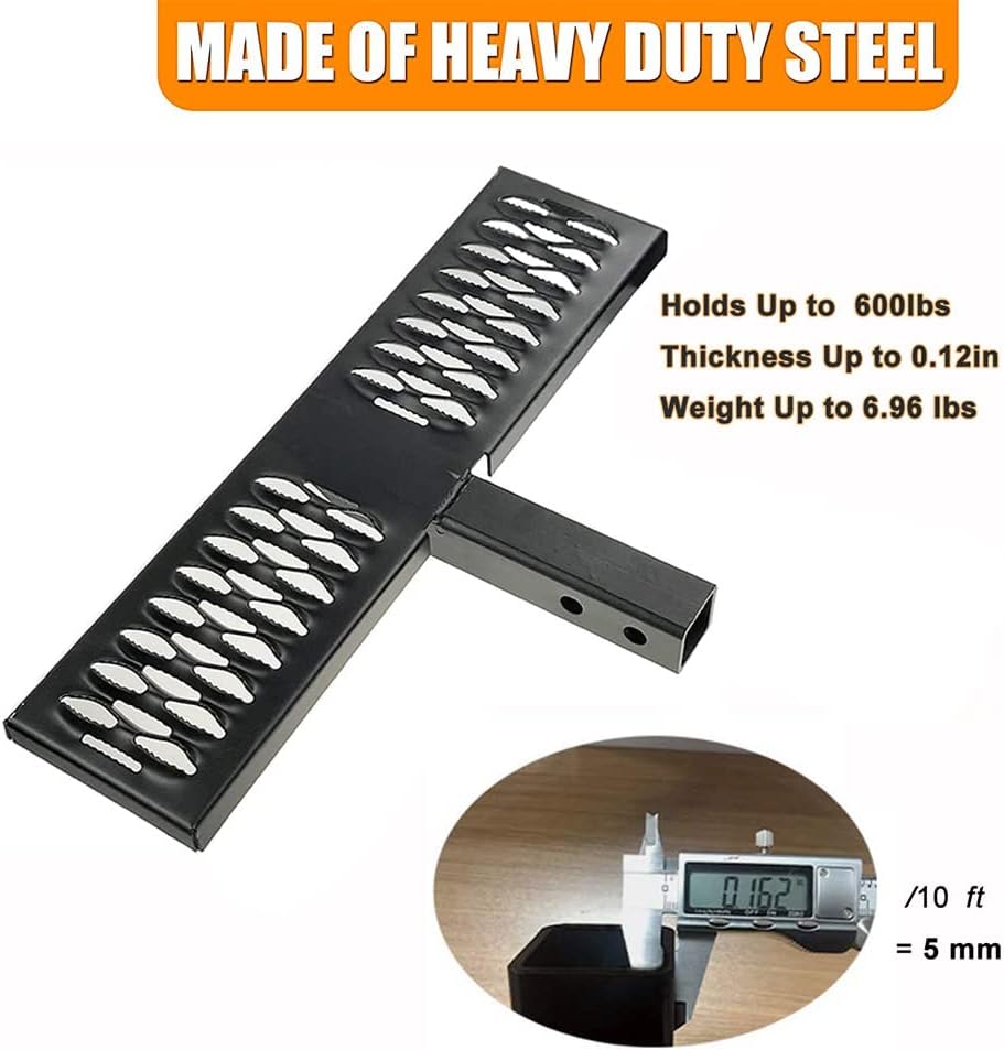 Black Universal Hitch Step Anti Slip Rust Towing Bumper Guard Rear R887