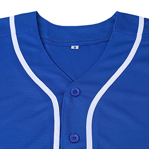 Mens Baseball Jersey Button Down Short Sleeve Shirts U91273