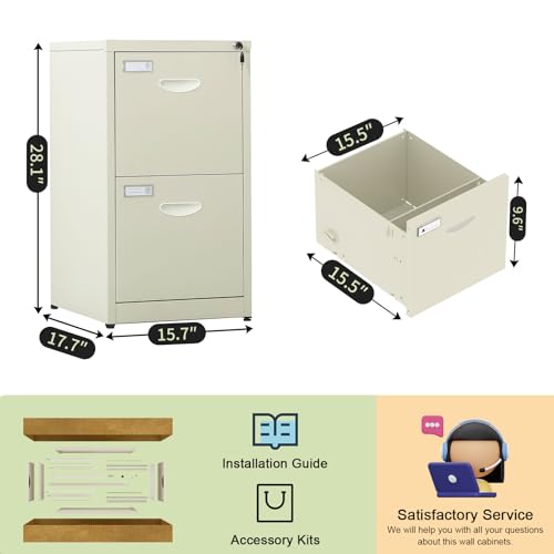 Black 2 Drawer Metal File Cabinet with Lock O6700
