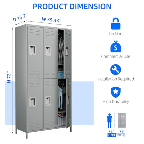 5 Door 72 inch Steel Storage Locker X792928
