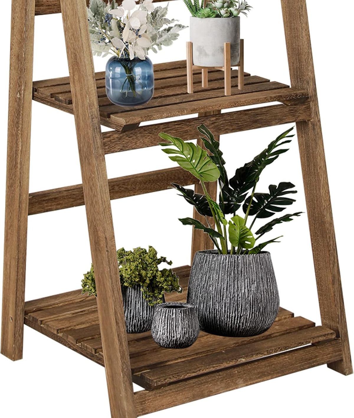 Light Brown 4 Tier Ladder Shelf G202268