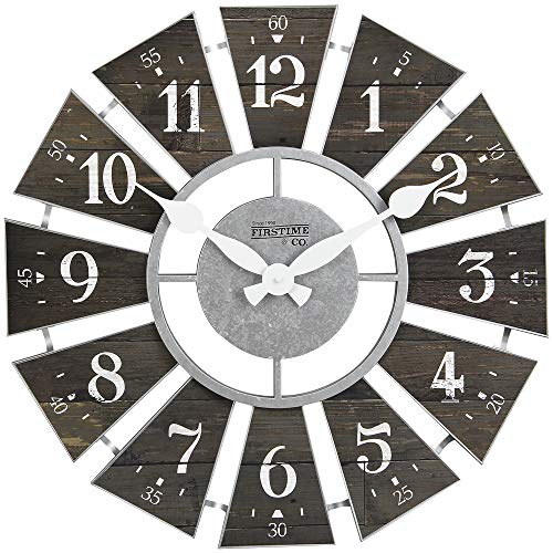 Brown Numeral Windmill Wall Clock, 24 Inches H5710