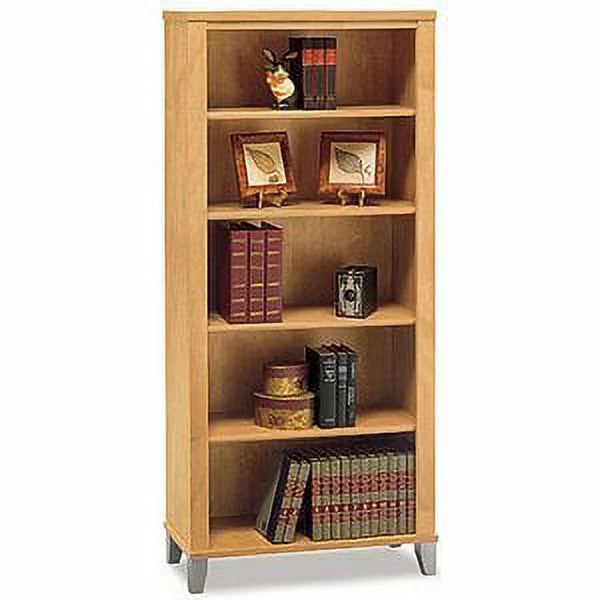 5 Shelf Tall Bookcase in Maple Cross Finish G842