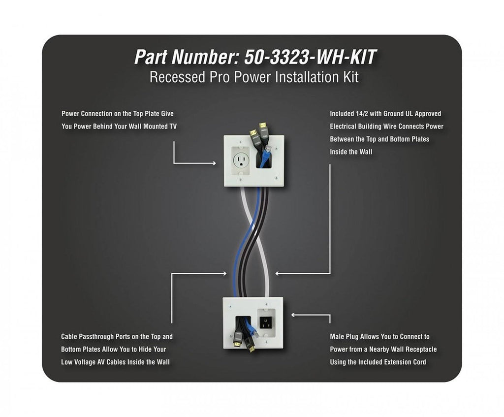 Flat Panel TV Cable Organizer Kit with Power Solution Z50014