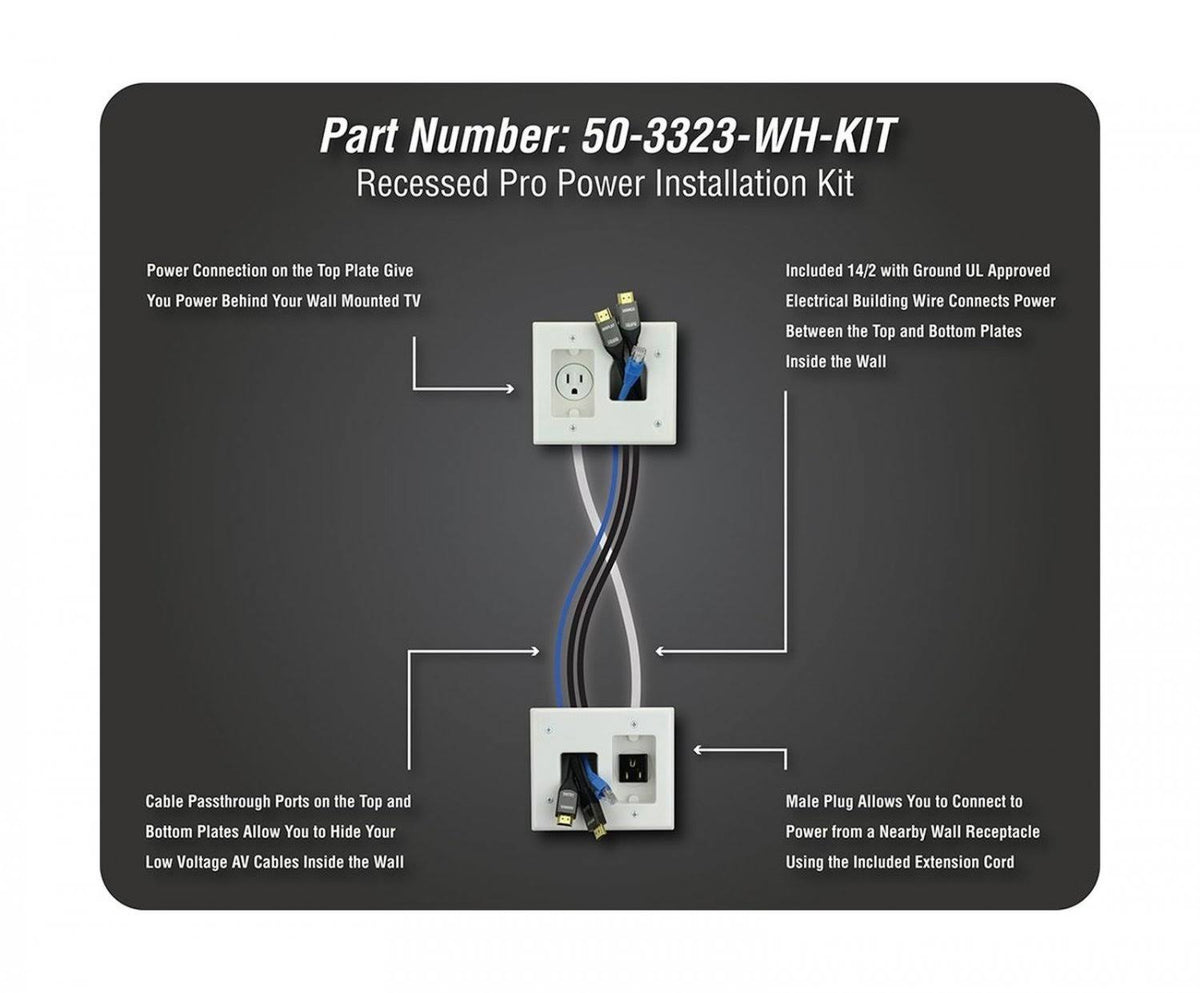 Flat Panel TV Cable Organizer Kit with Power Solution Z50014