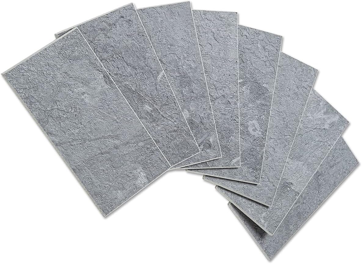 100 Piece Peel and Stick PVC Tile 3 Inch x 6 Inch Rustic Brick C964830
