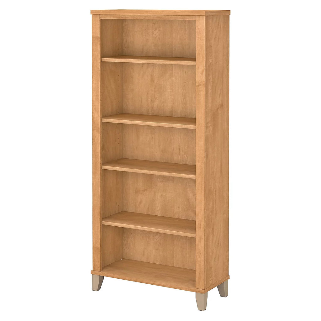 5 Shelf Tall Bookcase in Maple Cross Finish G842