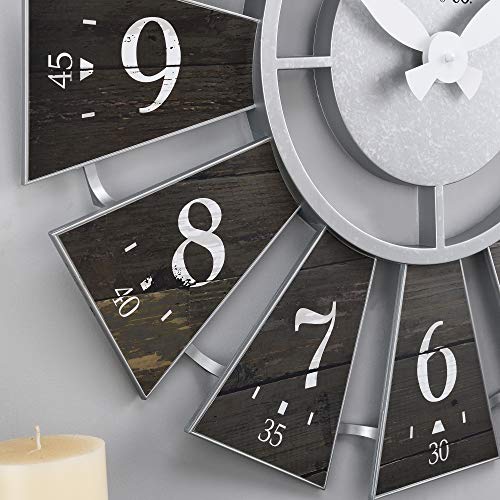 Brown Numeral Windmill Wall Clock, 24 Inches H5710