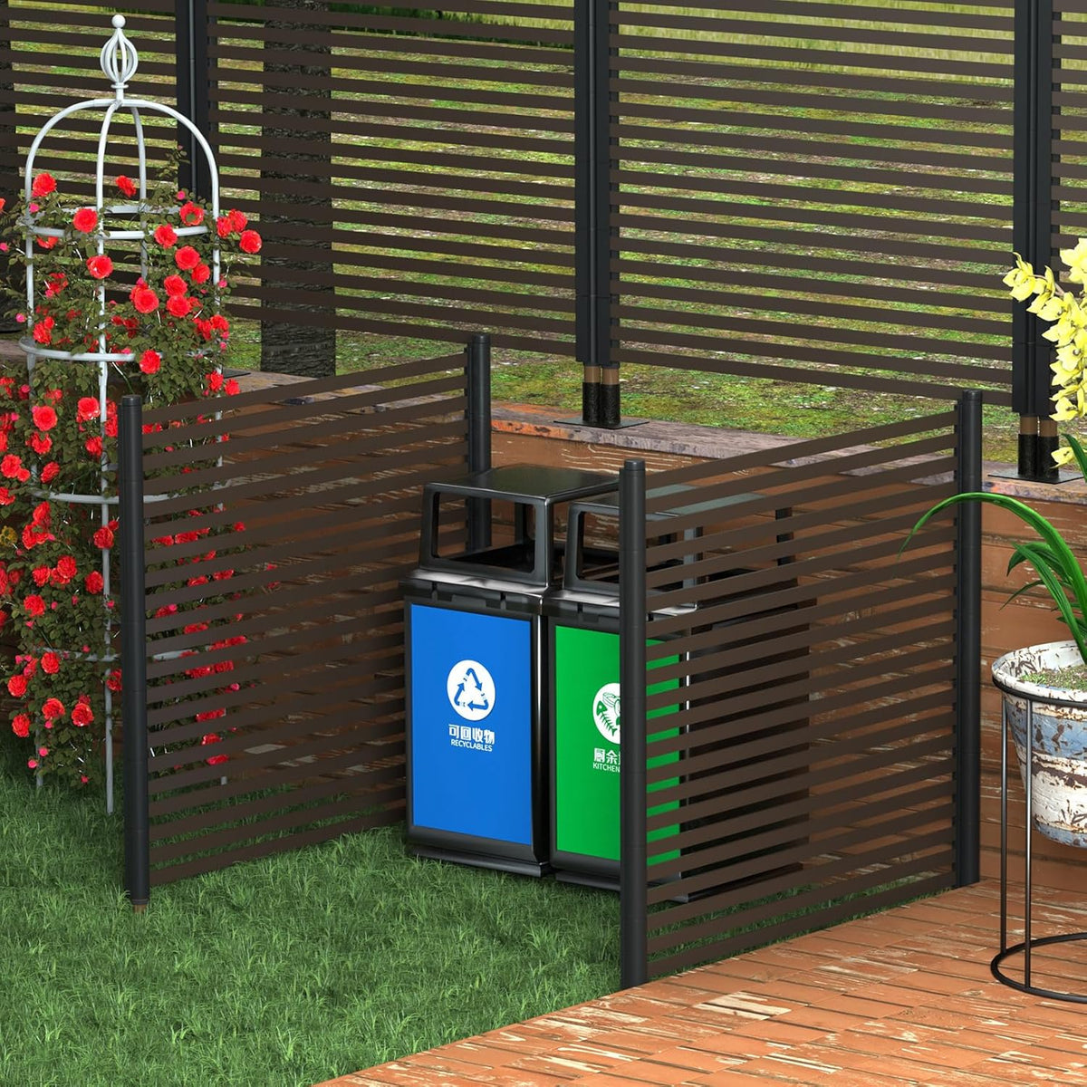 Metal Privacy Screen, 43x47 inches, 2 panels Y2040