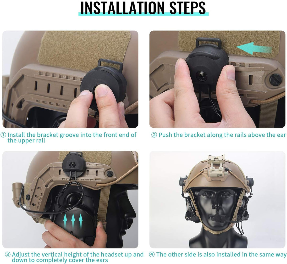 Tactical Headset with Rotatable Adapter and Push-to-Talk Z27732