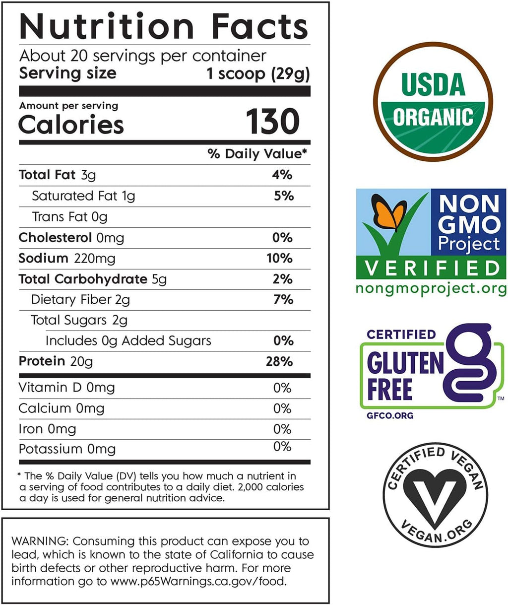 Vanilla Plant Based Protein Powder, 20.9 oz Pack of 2 V19087