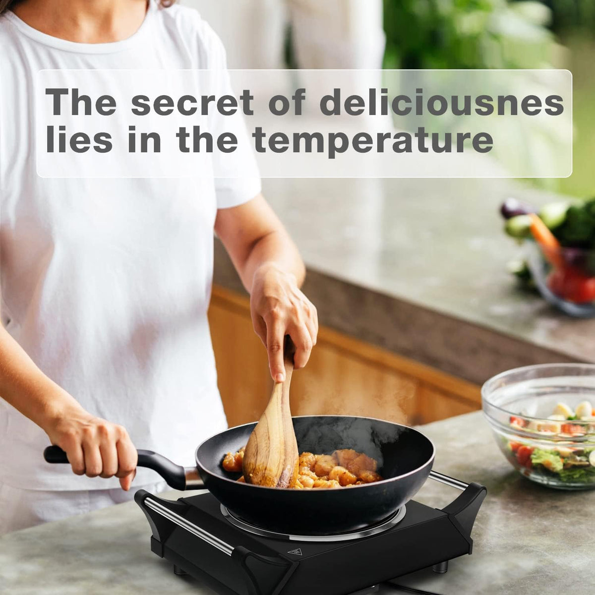 Portable Electric Hot Plate 1200W Single Burner O522748