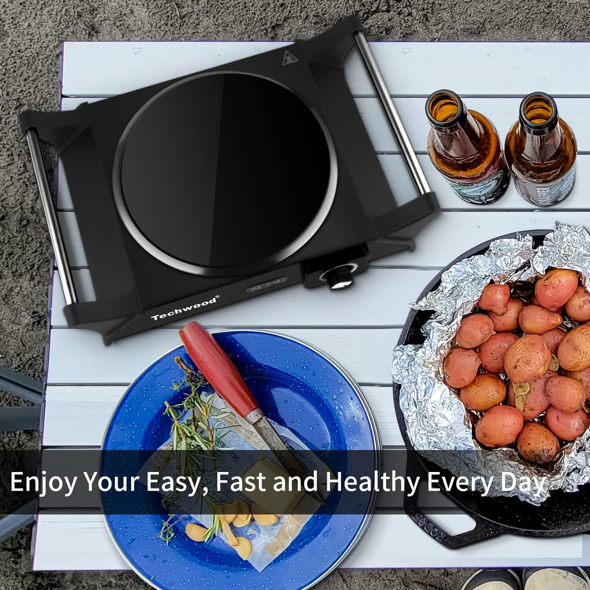 Portable Electric Hot Plate 1200W Single Burner O522748