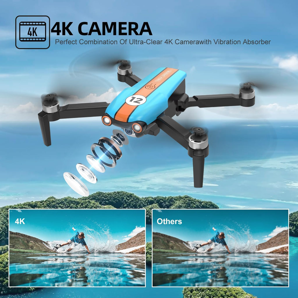 Drone with 4K Camera, Foldable, Less than 249g, 26 Mins Flight Time, Brushless Motor, Altitude Hold, 2 Batteries W454180