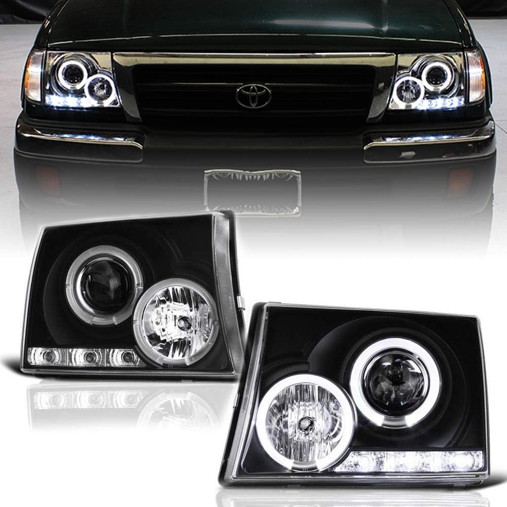 1997-2000 Toyota Tacoma Black Projector Headlights Left+Right S114227