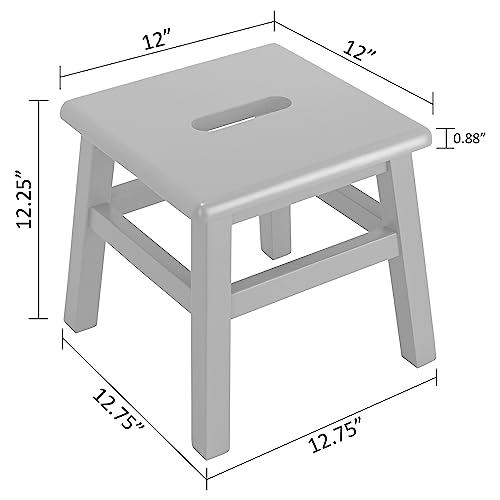 Solid Hardwood Step Stool, 12.25 Inches, Unfinished X324816