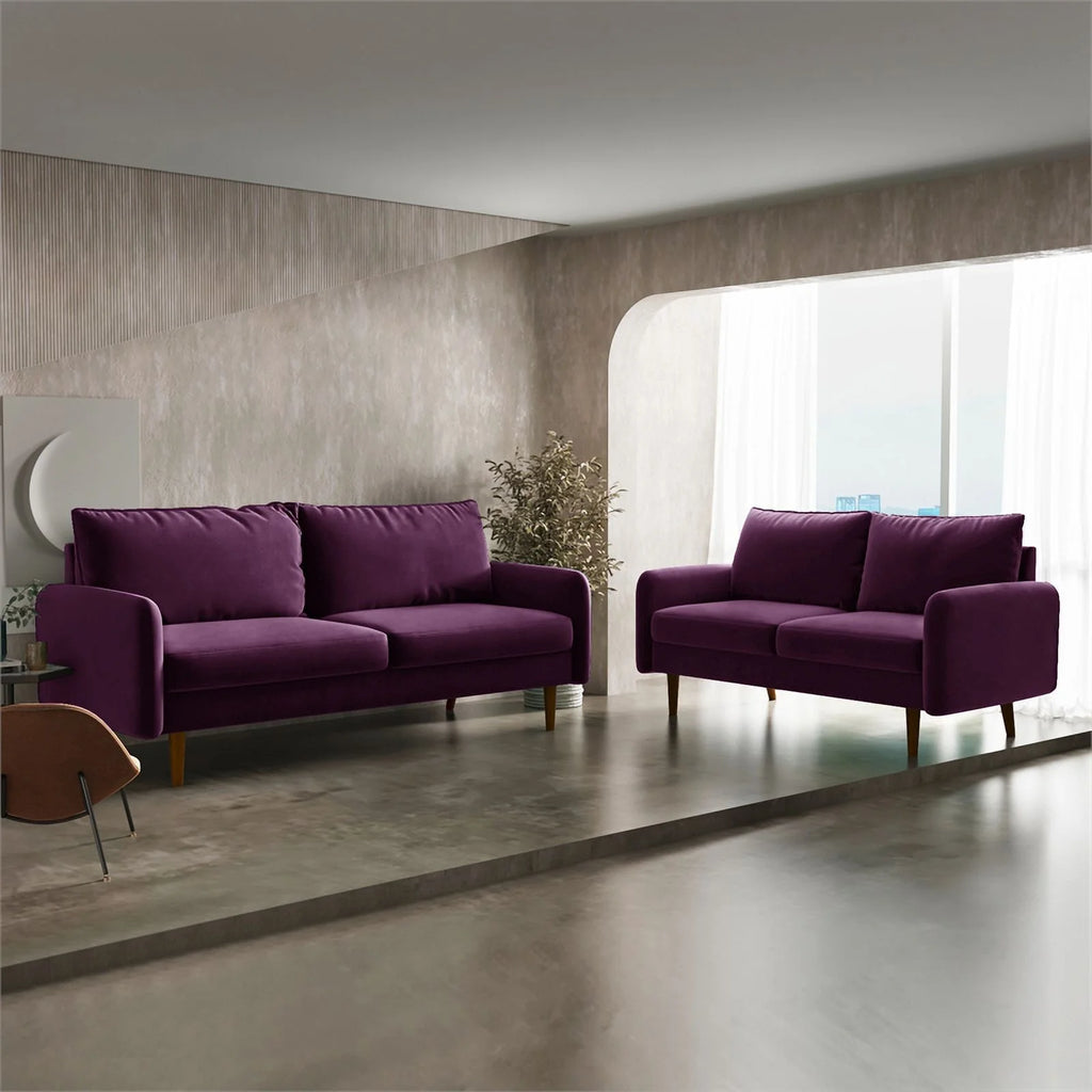 70" Upholstered Velvet Sofa in Purple Z638534