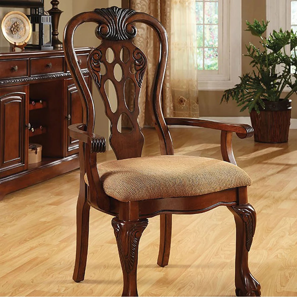 Set of 2 Cherry Finish Arm Chair H813442