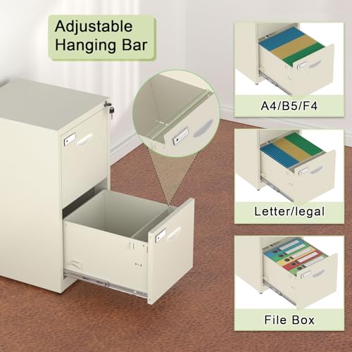 Black 2 Drawer Metal File Cabinet with Lock O6700