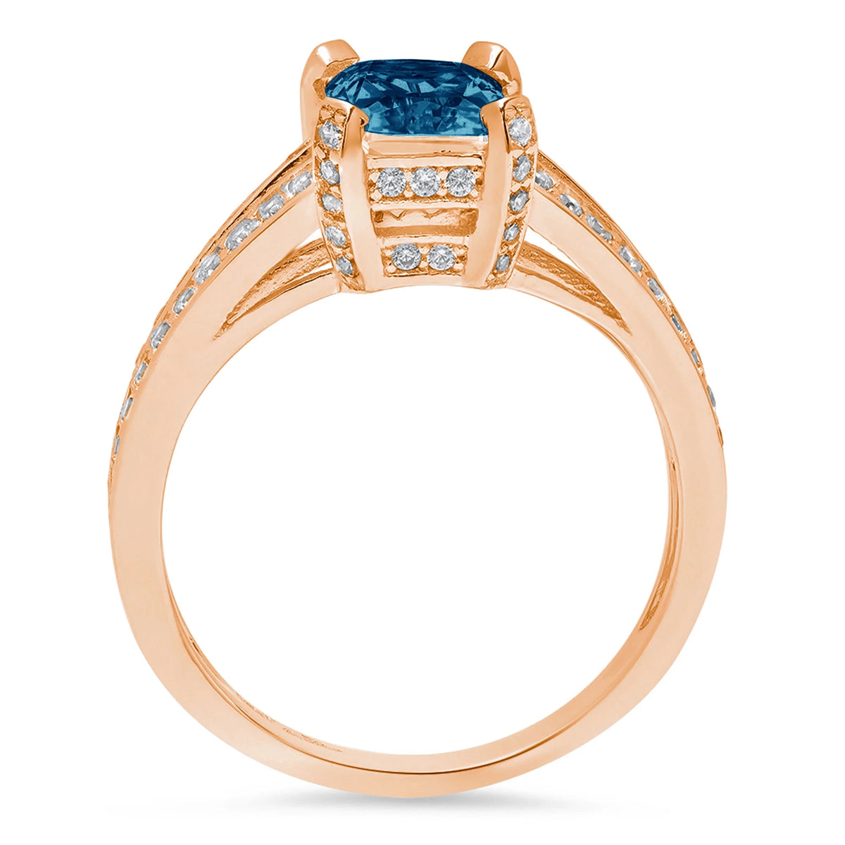 14k Rose Gold London Blue Topaz Ring Size 7 K334808