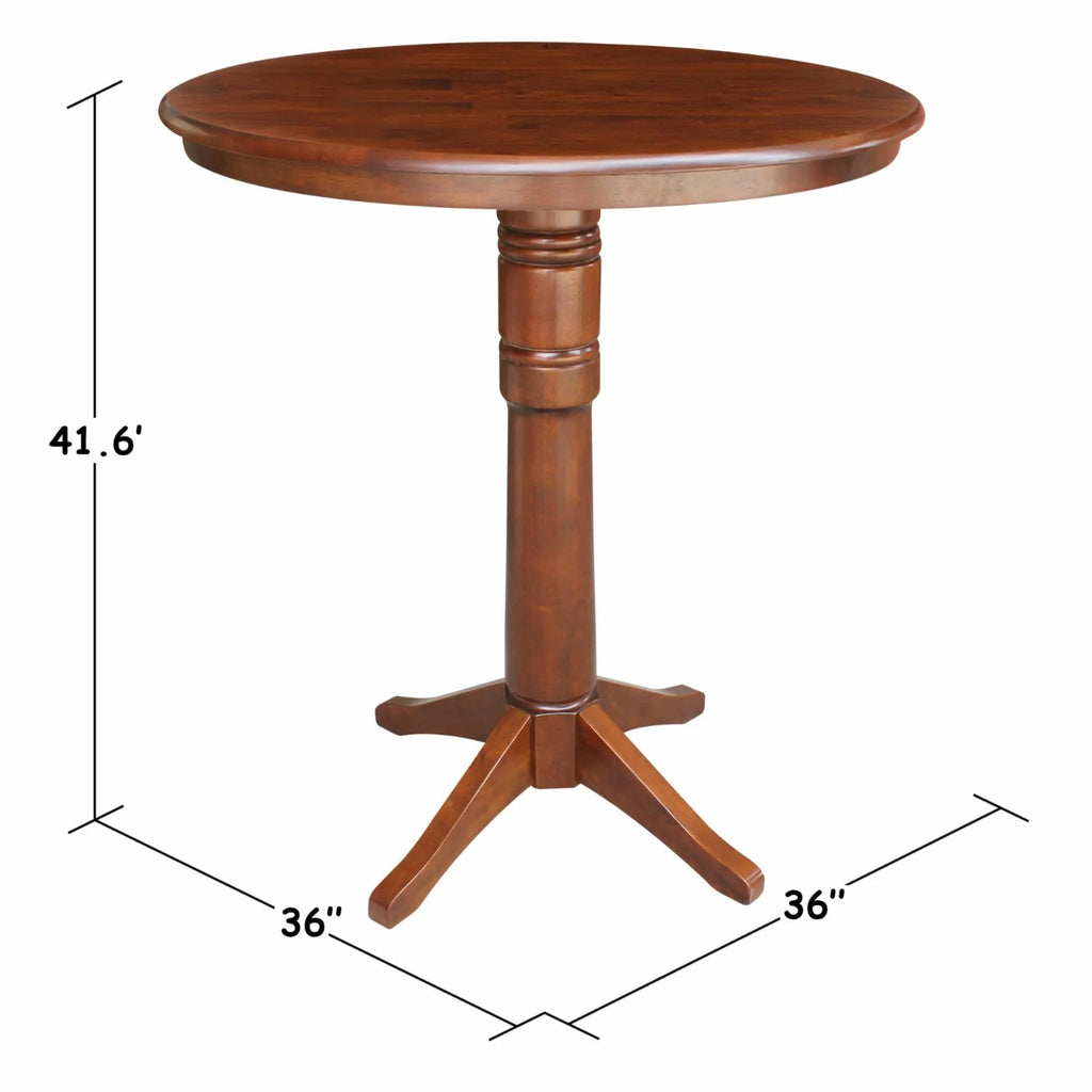White Round Pedestal Bar Height Table U6705