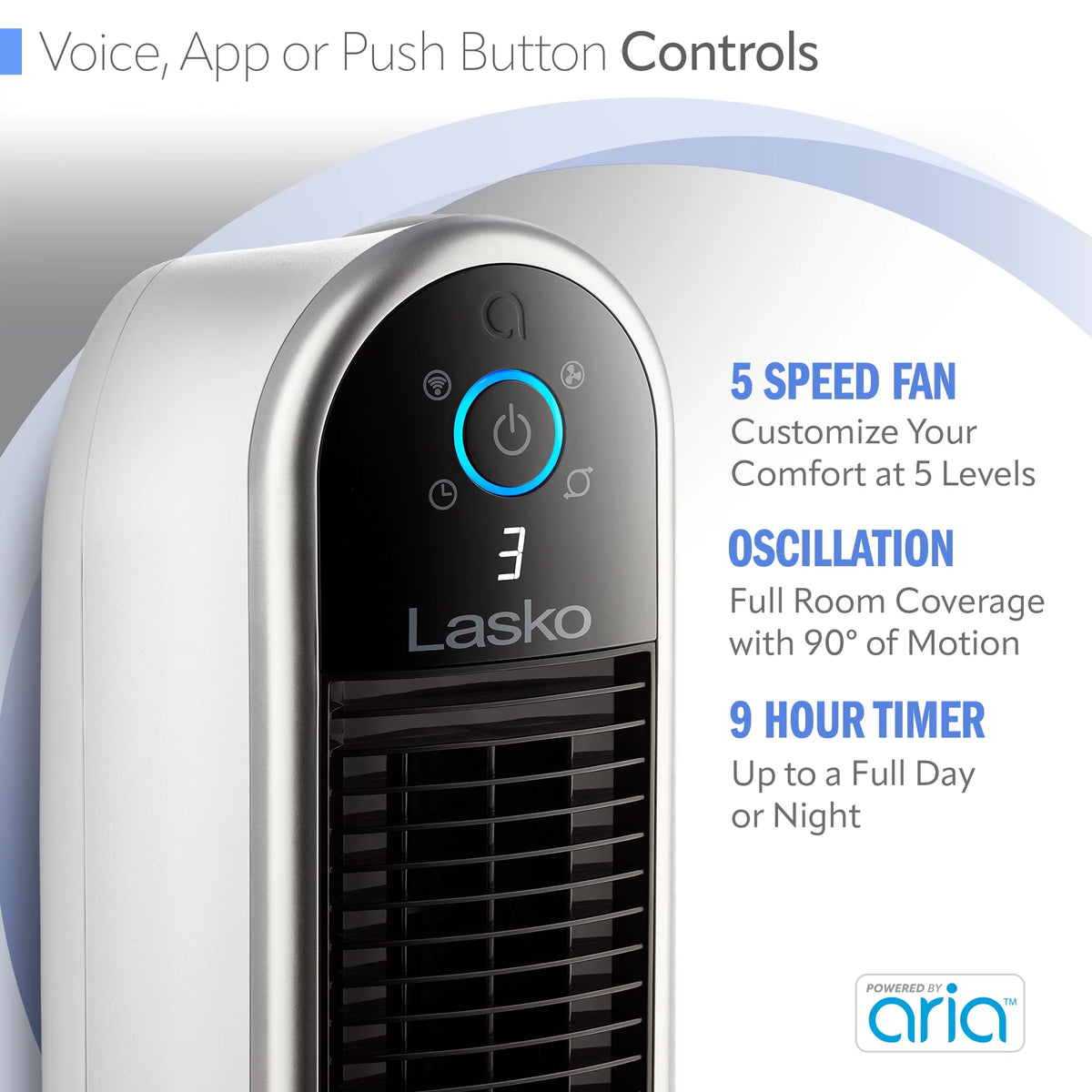 40 Smart Tower Fan Wi-Fi Connected 5 Speeds N603395
