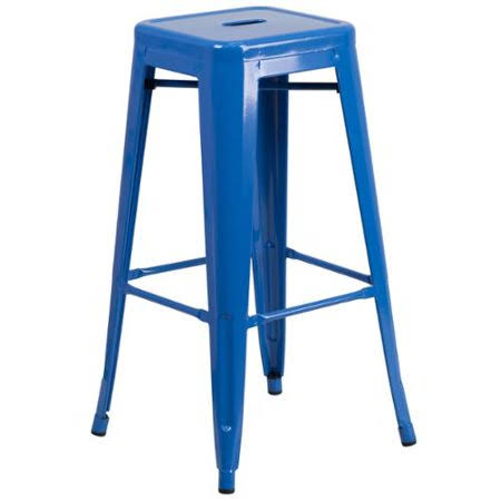 Yellow Backless Metal Barstool W42559
