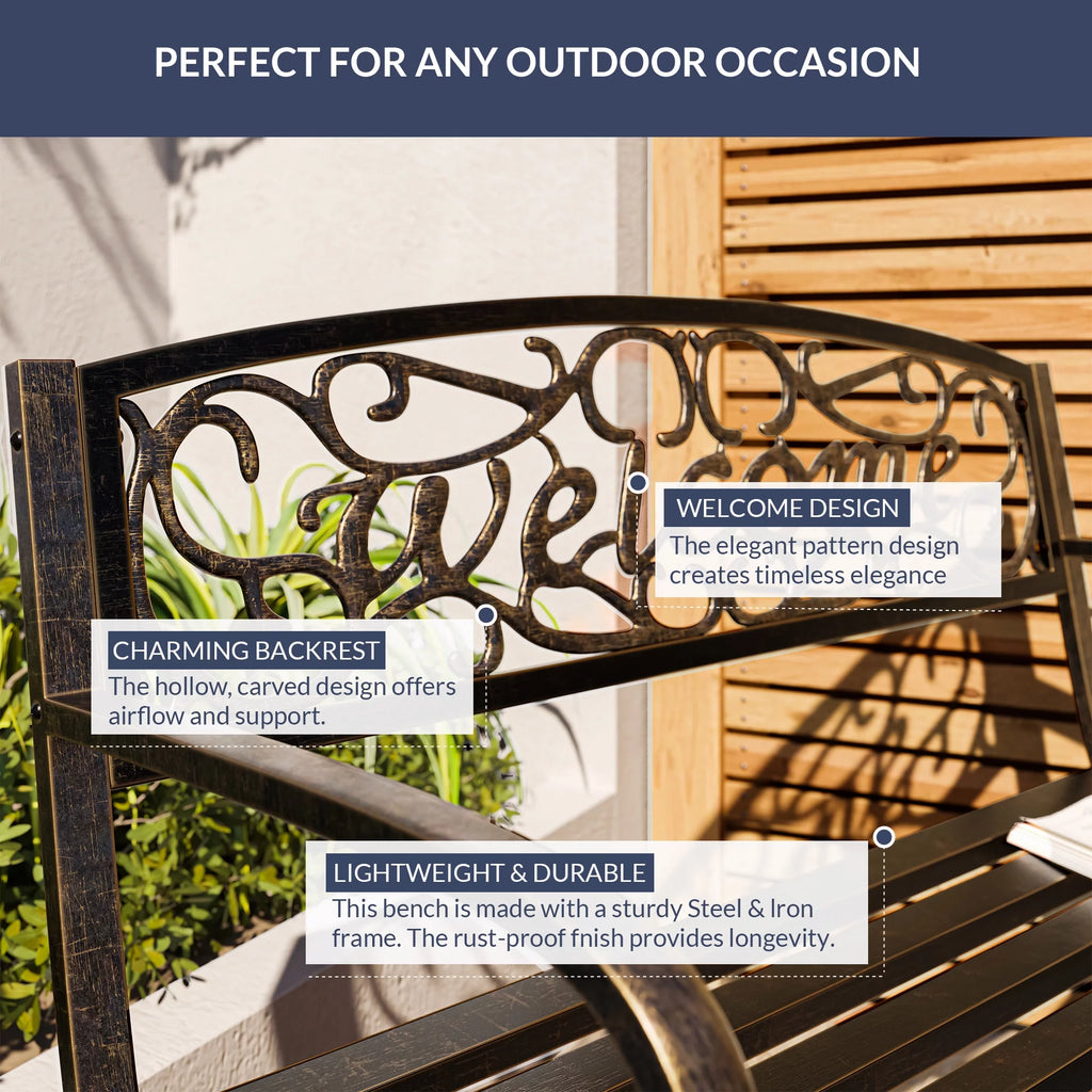 50" Bronze Outdoor Bench R849514