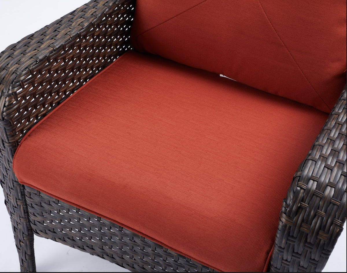 Red Cushioned Patio Chair Set of 2 O266