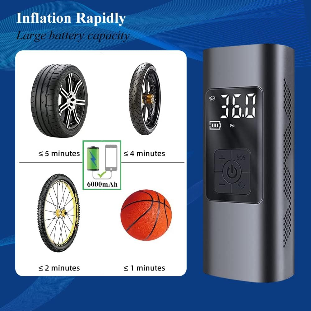 Portable 150PSI Tire Inflator with LCD Screen and LED Light Y669057