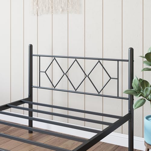 14 Inch Full Size Metal Platform Bed Frame with Headboard and Footboard H776684