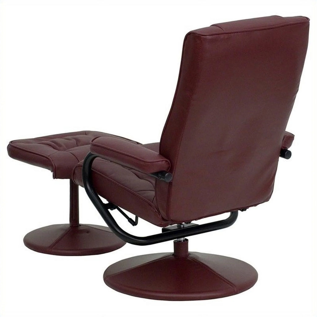 Burgundy Recliner and Ottoman Q901687
