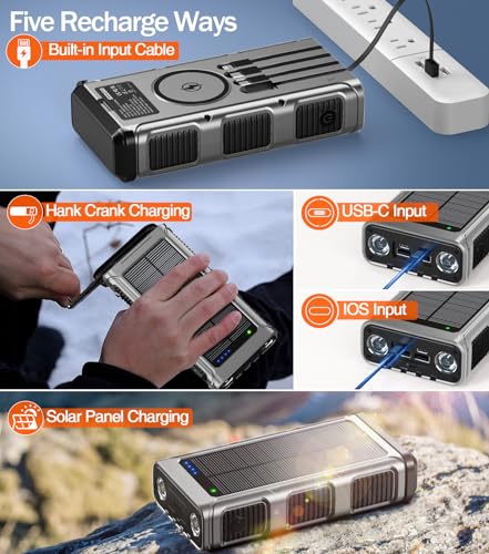 45800mAh Hand Crank Solar Power Bank Wireless Charger Z398468