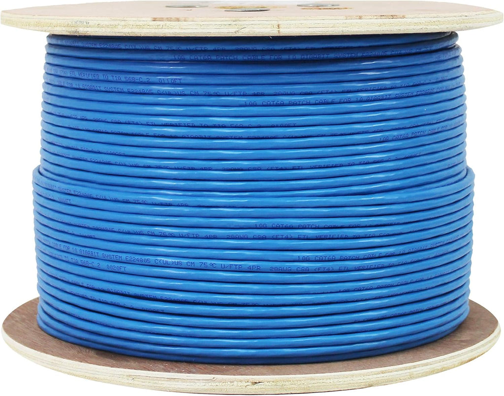 Cat6A Shielded Plenum Solid Bare Copper Bulk Cable 1000ft White Y270567